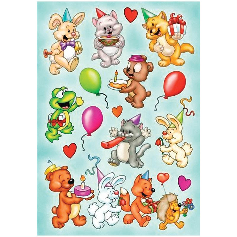 Наклейки объемные Herma "Magic. День Рождения", 16*9см
