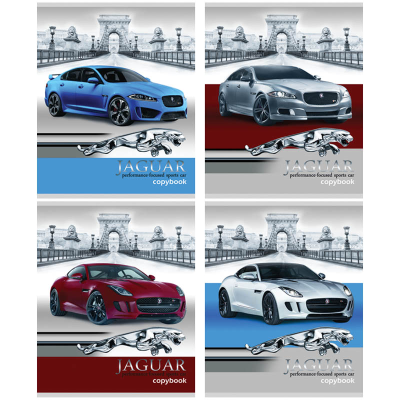 Тетрадь 96л. А5 клетка "Jaguar", глянцевая ламинация