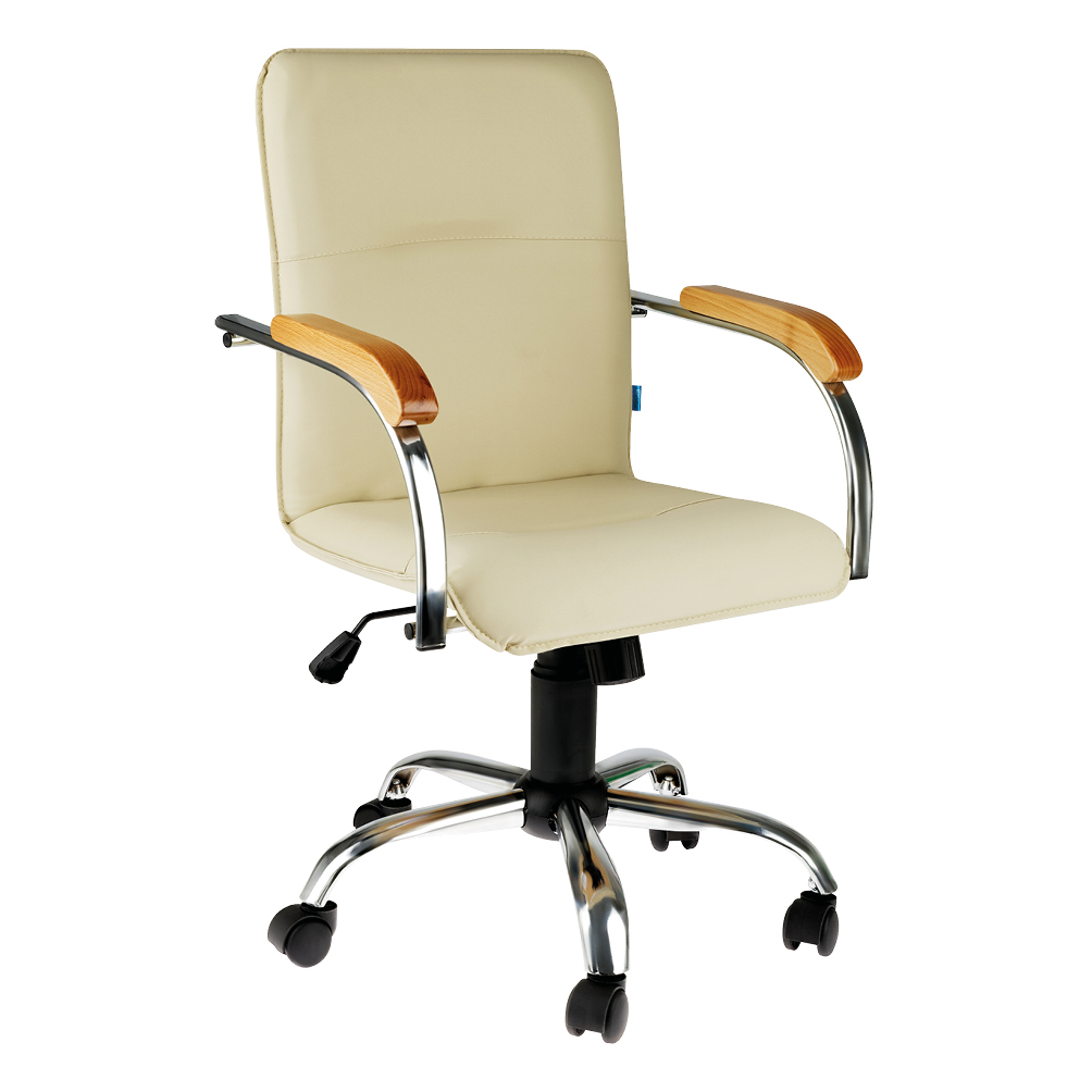 УЦЕНКА - Кресло оператора Helmi HL-M23 "Самба G/Samba G", CH, экокожа, бежевый, бук, механизм качания BOX1