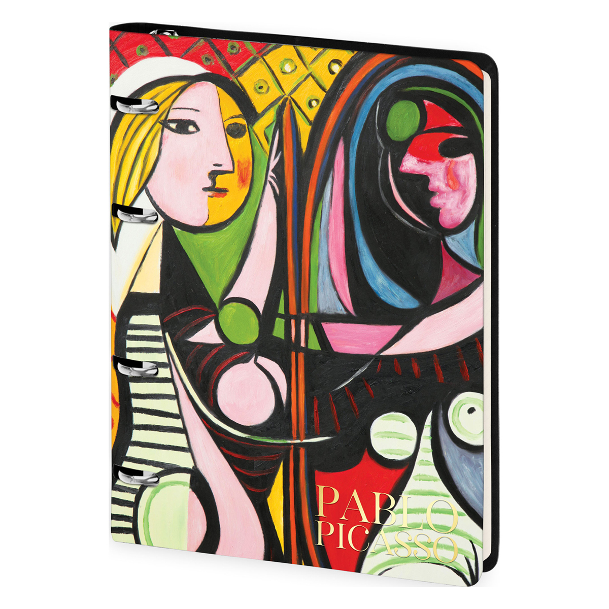 Тетрадь на кольцах А5, 80л. ЛАЙТ, кожзам, Greenwich Line "Pablo Picasso. Girl before a Mirror", тон. блок