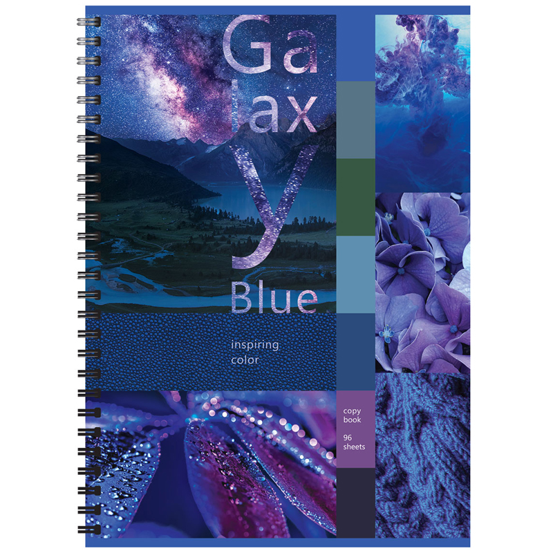 Тетрадь 96л., А4, клетка на гребне BG "Galaxy Blue"