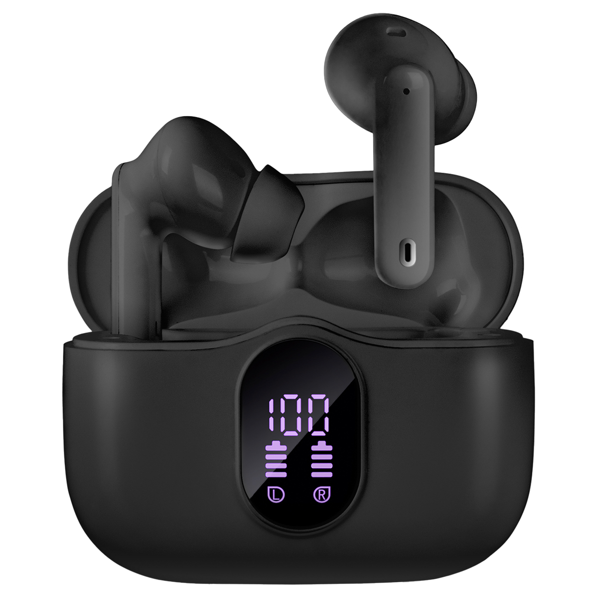 Наушники с микрофоном беспроводные Sven E-315B, TWS Bluetooth, разъем Type-C, черный