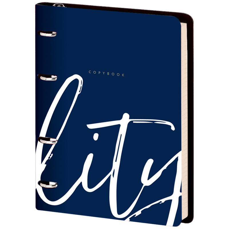 Тетрадь на кольцах А5, 80л. ЛАЙТ, кожзам, Greenwich Line "Utility. Dark blue", тон. блок