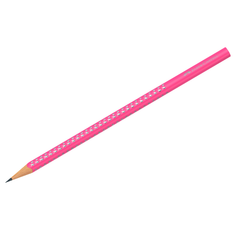 Карандаш ч/г Faber-Castell "Sparkle Summer" B, трехгран., заточен., розовый
