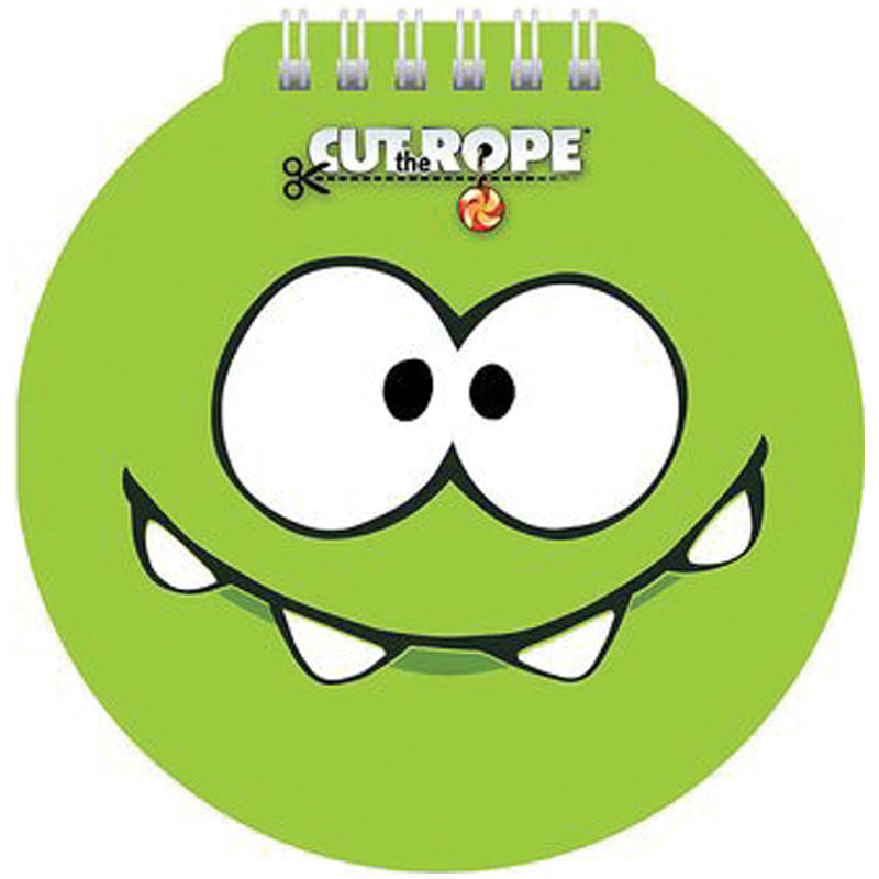 Блокнот А6 60л. на гребне Hatber "CUT THE ROPE", с фигурной высечкой