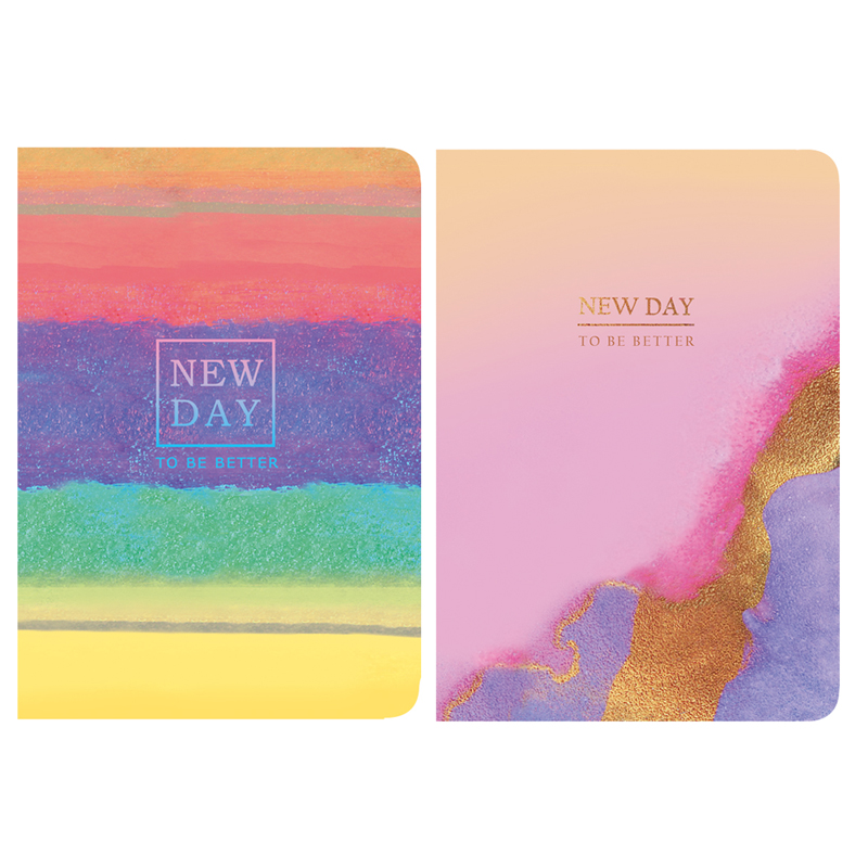 Бизнес-блокнот А6 64л. BG "New day", матовая ламинация, выб. лак, скругленные уголки