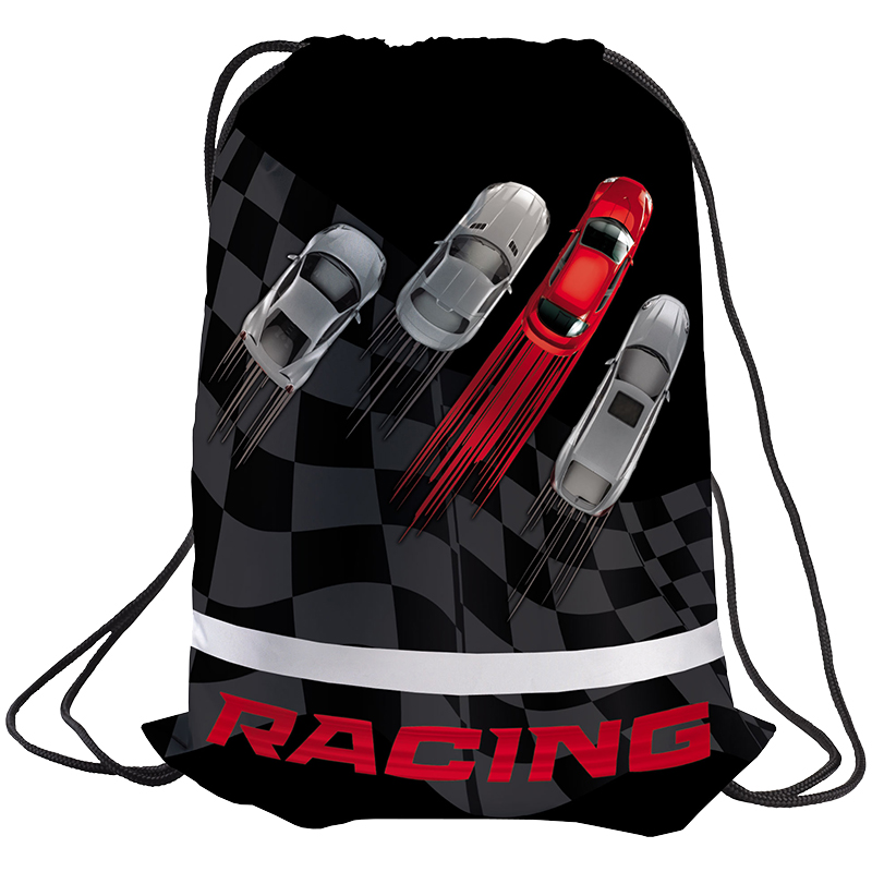 Мешок для обуви 1 отделение Berlingo "Racing", 370*470мм, с сеточкой, светоотражающая полоса