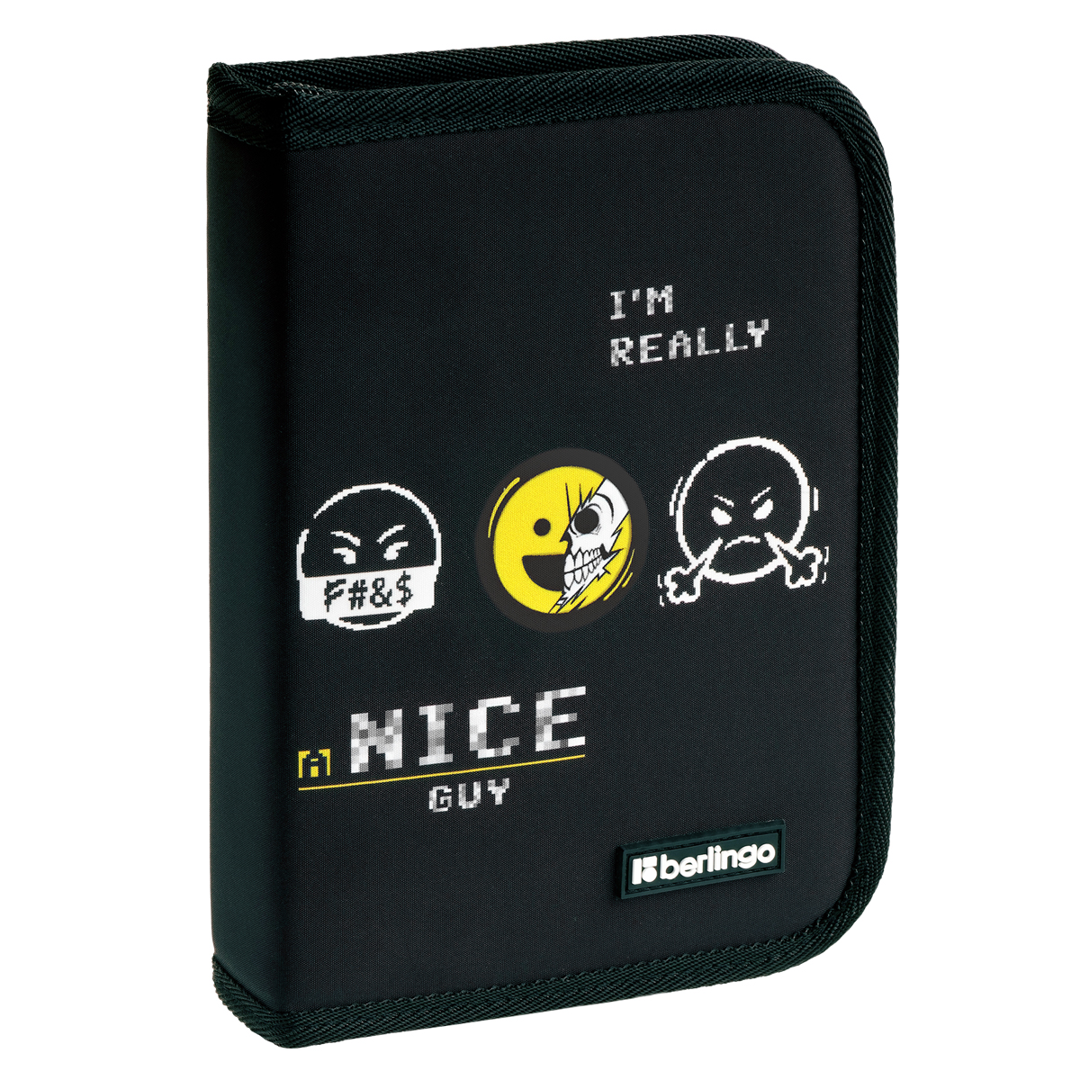 Пенал 1 отделение, 200*140*40 мм, Berlingo "I'm really a nice guy", 1 дополнительная откидная секция, полиэстер