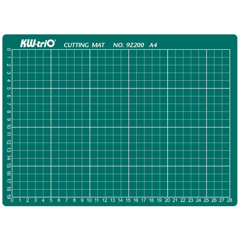 Коврик для резки KW-Trio А4, 30*22см, толщина 3мм, разметочная сетка
