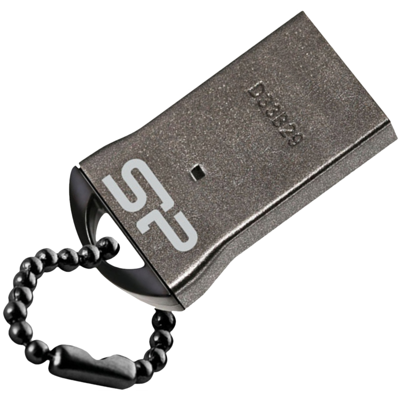 Память SiliconPower "Touch T01"  8GB, USB2.0 Flash Drive, черный (металл. корпус)