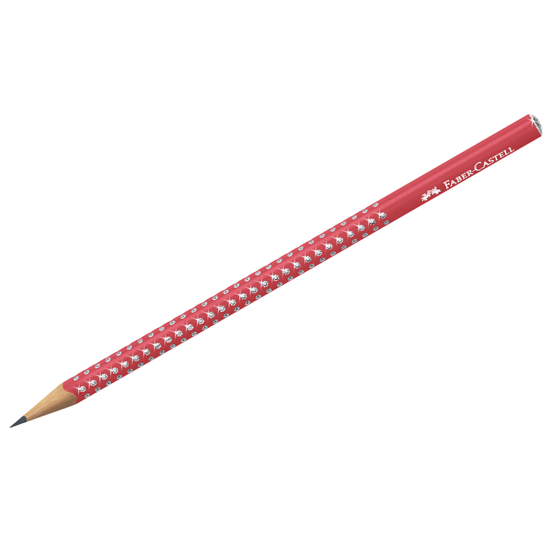 Карандаш ч/г Faber-Castell "Sparkle" В, трехгран., заточен., красный корпус