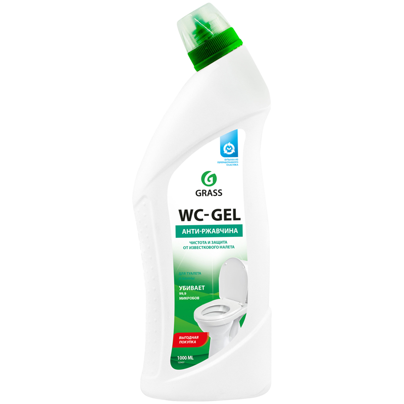 Средство для чистки сантехники Grass " Wc-Gel" , гель,1л