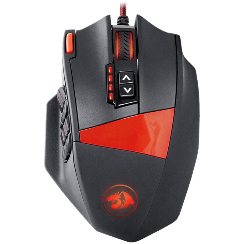 Мышь игровая Redragon Foxbat, USB, 50-16400dpi, с подстветкой, красный, черный, 18btn+Roll