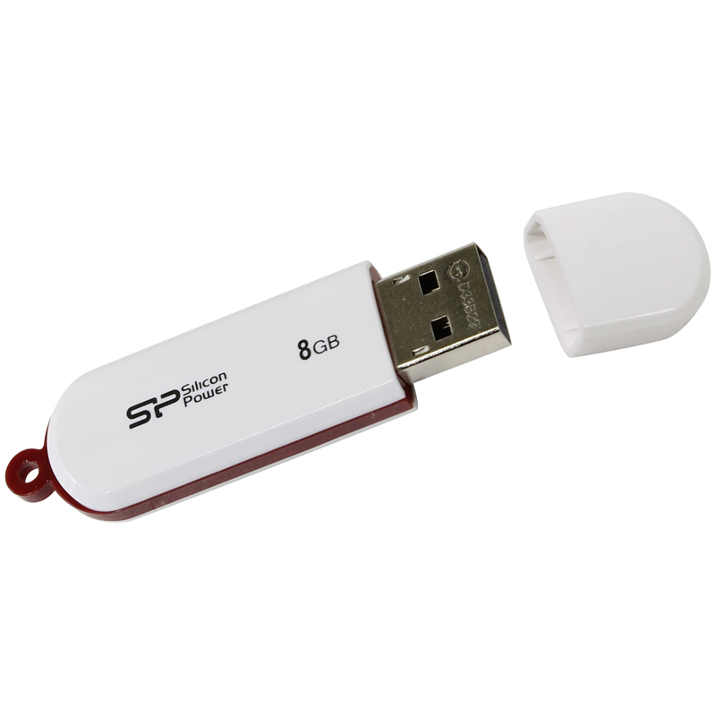 Память SiliconPower "Luxmini 320"  8GB, USB2.0 Flash Drive, белый