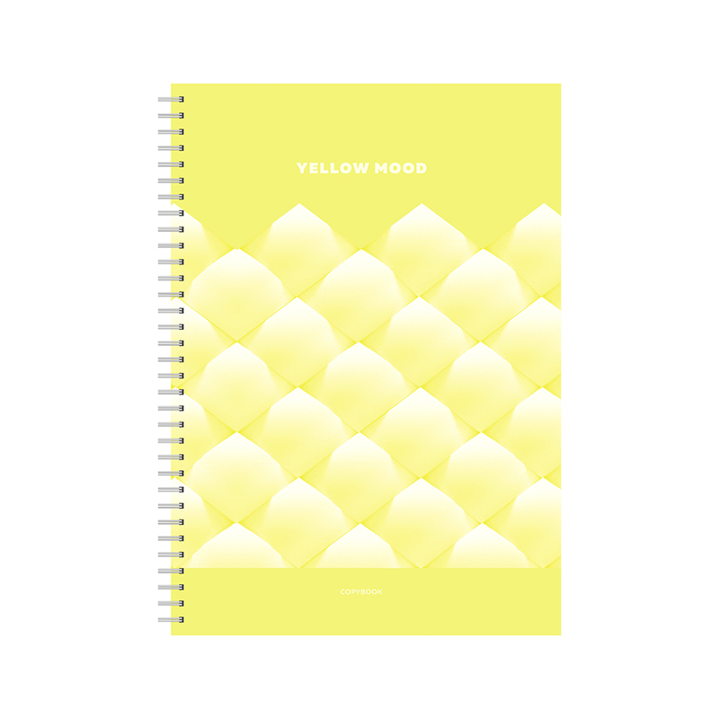 Тетрадь 80л., А4, клетка, на гребне BG "Yellow mood", матовая ламинация
