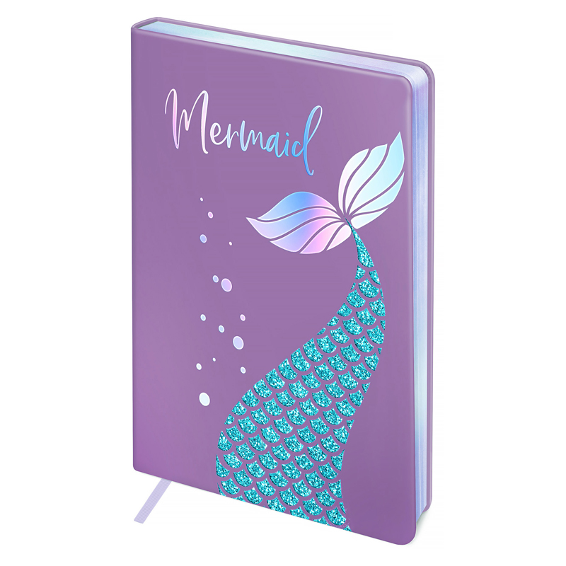 Ежедневник недатир. A5, 136л., кожзам, Greenwich Line "Mermaid. Sparkle shine", тон. блок, гол. срез
