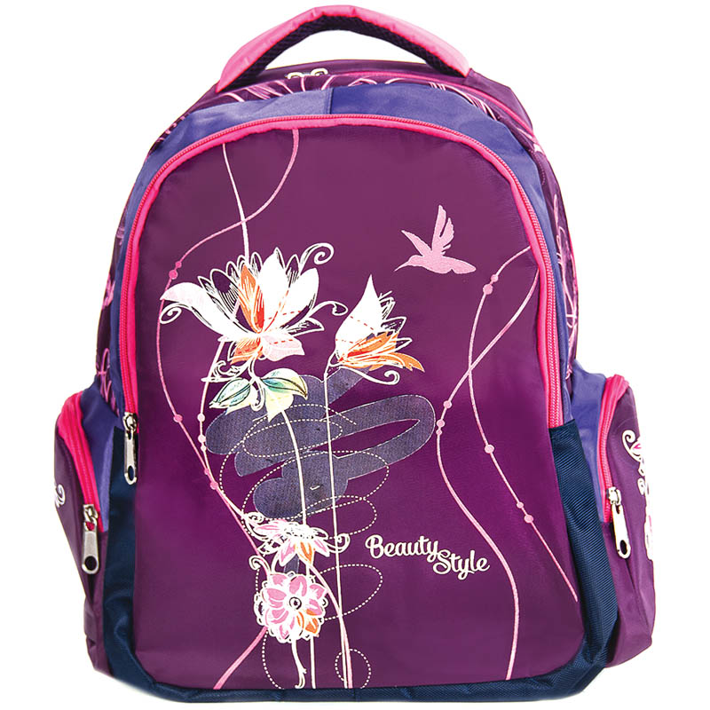 Рюкзак Basic "Beauty style" 40*31*17см, 2 отделения, 2 кармана, эргономичная спинка