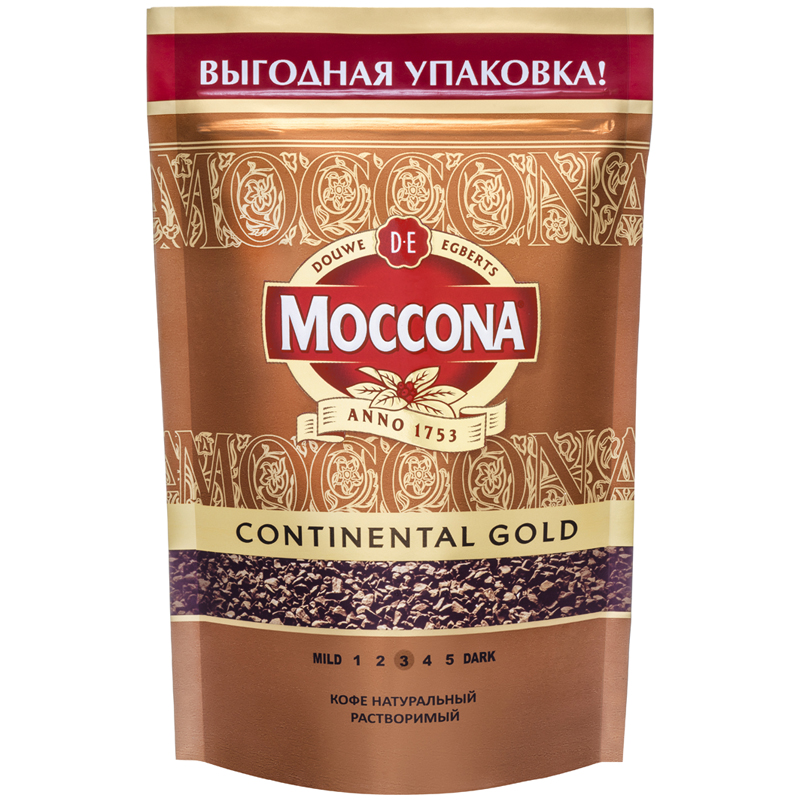Кофе растворимый Moccona "Continental Gold", мягкая упаковка, 140г