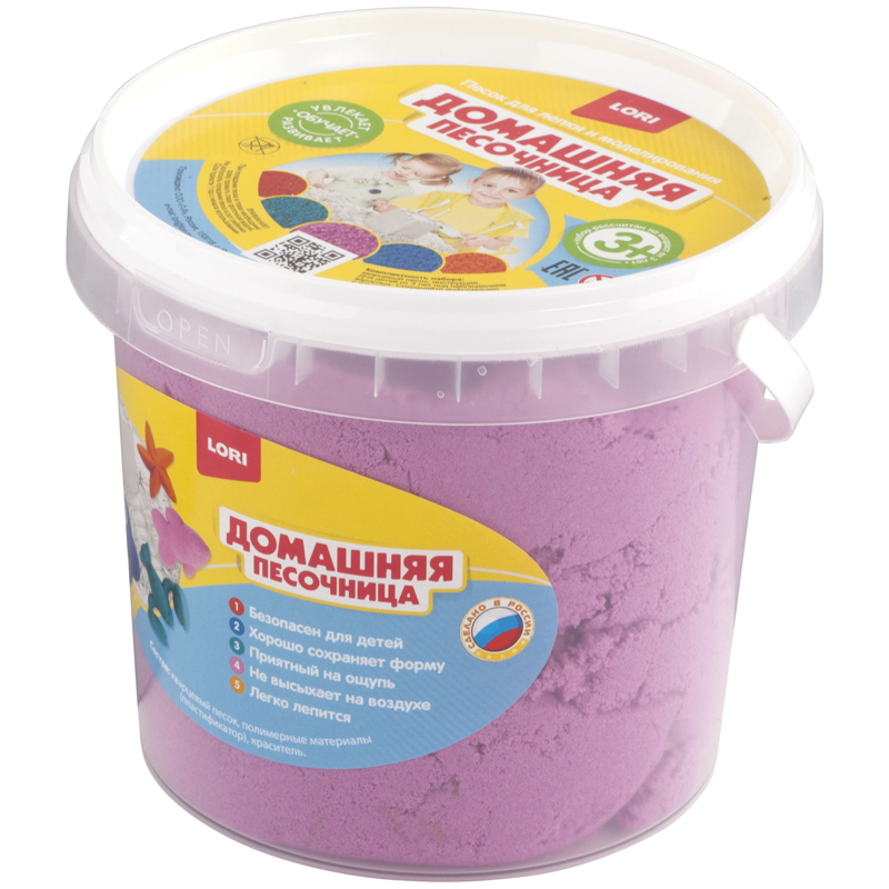 Песок для лепки Lori "Домашняя песочница", розовый, 1кг