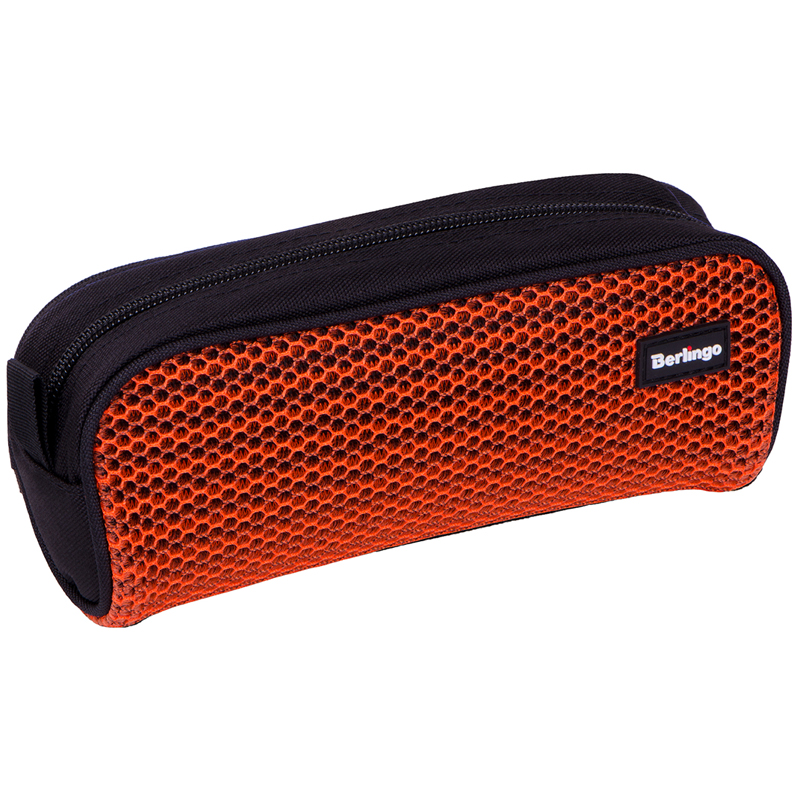 Пенал мягкий 1 отделение, 210*85*60 Berlingo "Orange mesh", полиэстер