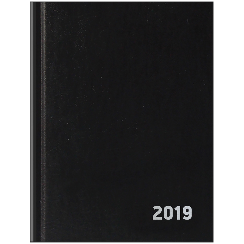 Ежедневник датированный 2019г., A6, 168л., бумвинил, OfficeSpace, черный