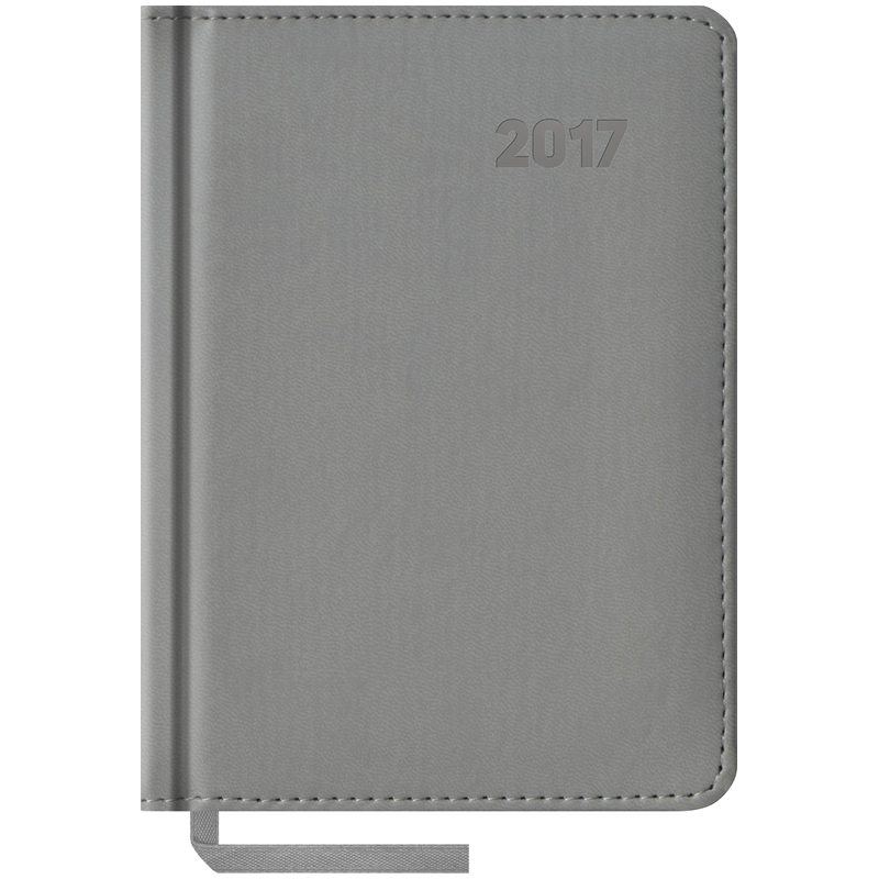 Ежедневник датированный 2017г., А6, 176л., кожзам, "Vivella", серый