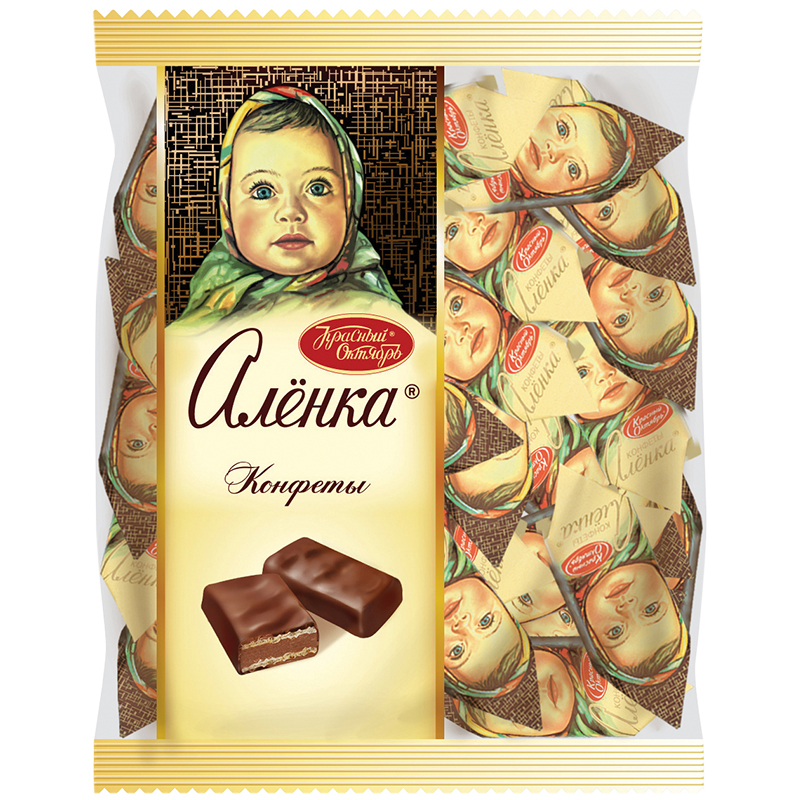 Шоколадные конфеты вафельные Красный Октябрь "Аленка", 250г, пакет