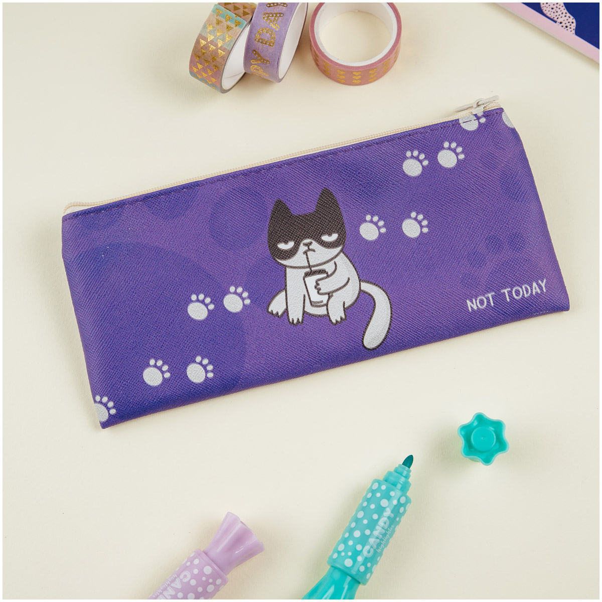 Пенал мягкий 200*100 MESHU "Not today", искусственная кожа