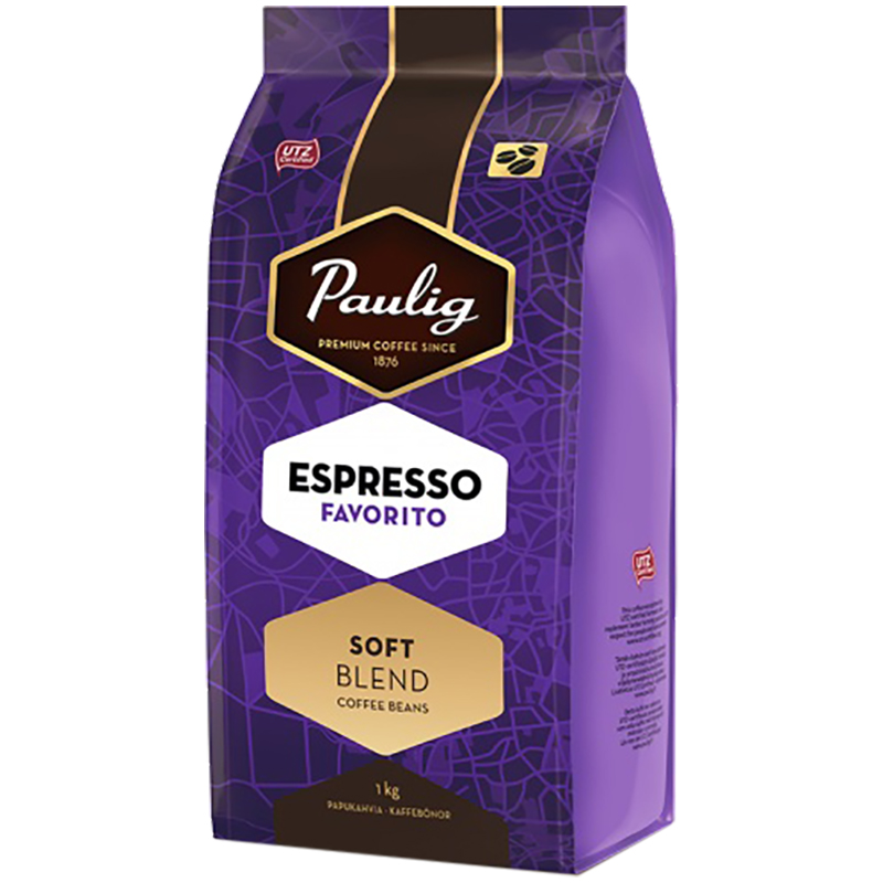 Кофе в зернах Paulig "Espresso Favorito", вакуумный пакет, 1кг