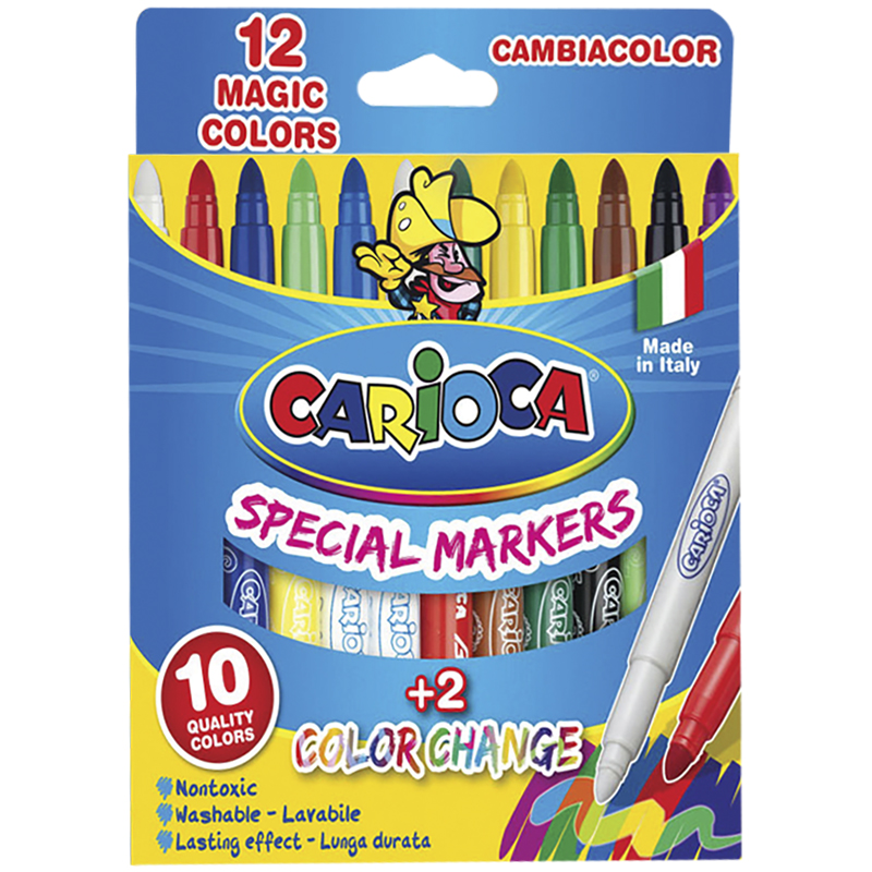 Фломастеры меняющие цвет "CambiaColor", 10цв.+2, 12 шт., картон. уп., европодвес
