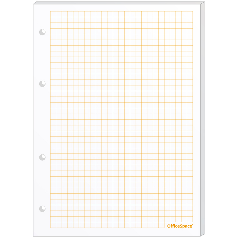 Сменный блок 80л., А5, OfficeSpace, линовка оранжевая, пленка т/у