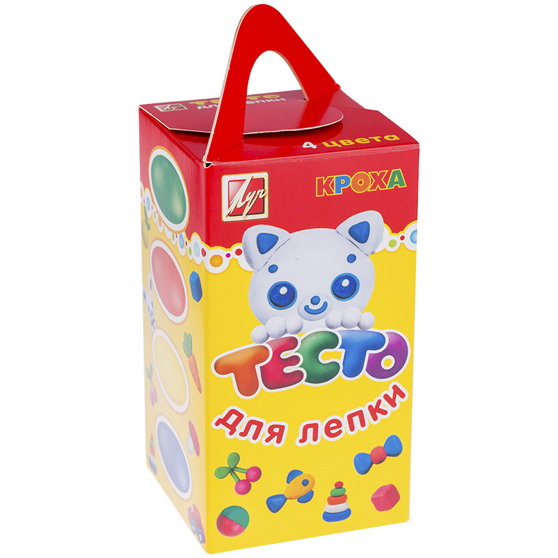 Тесто для лепки Луч "Кроха", 04 цвета*100г, картон