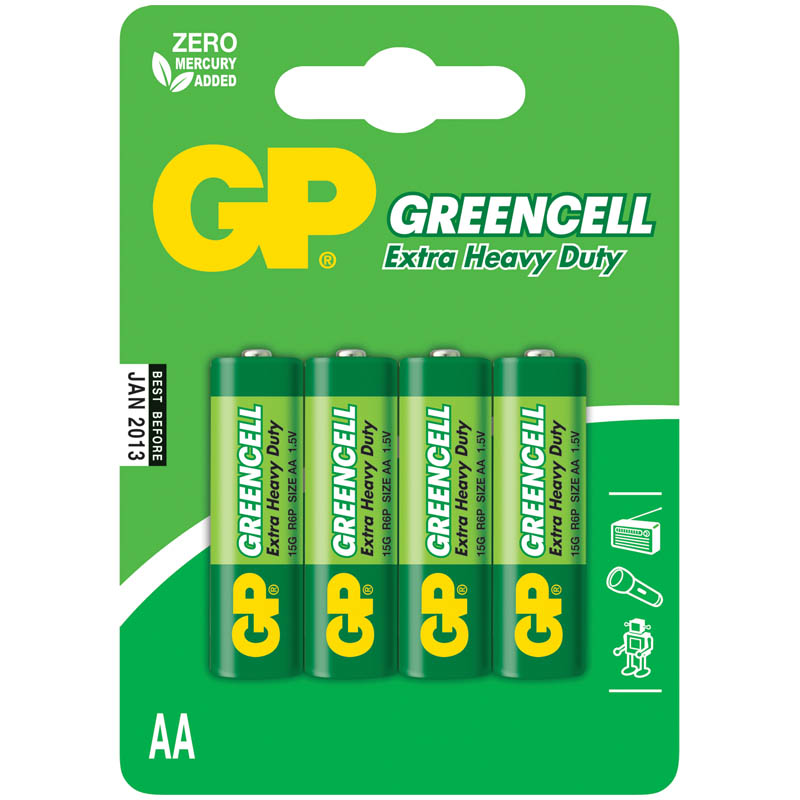 Батарейка R06 GP Greencell 15G BC4