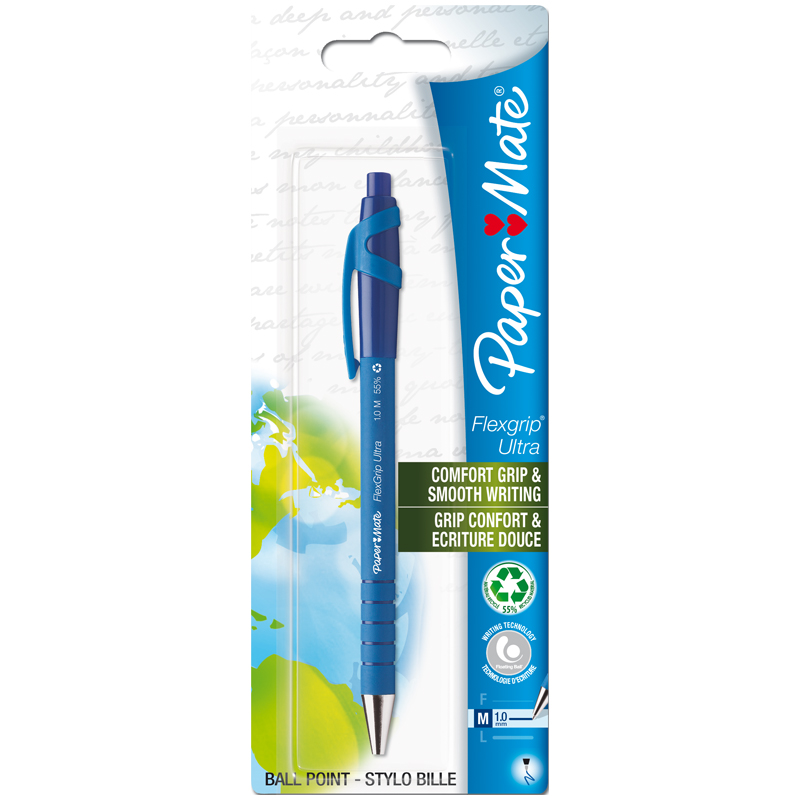 Ручка шар. с кнопочным механизмом FlexGrip Ultra, синий, 1 шт в блист.
