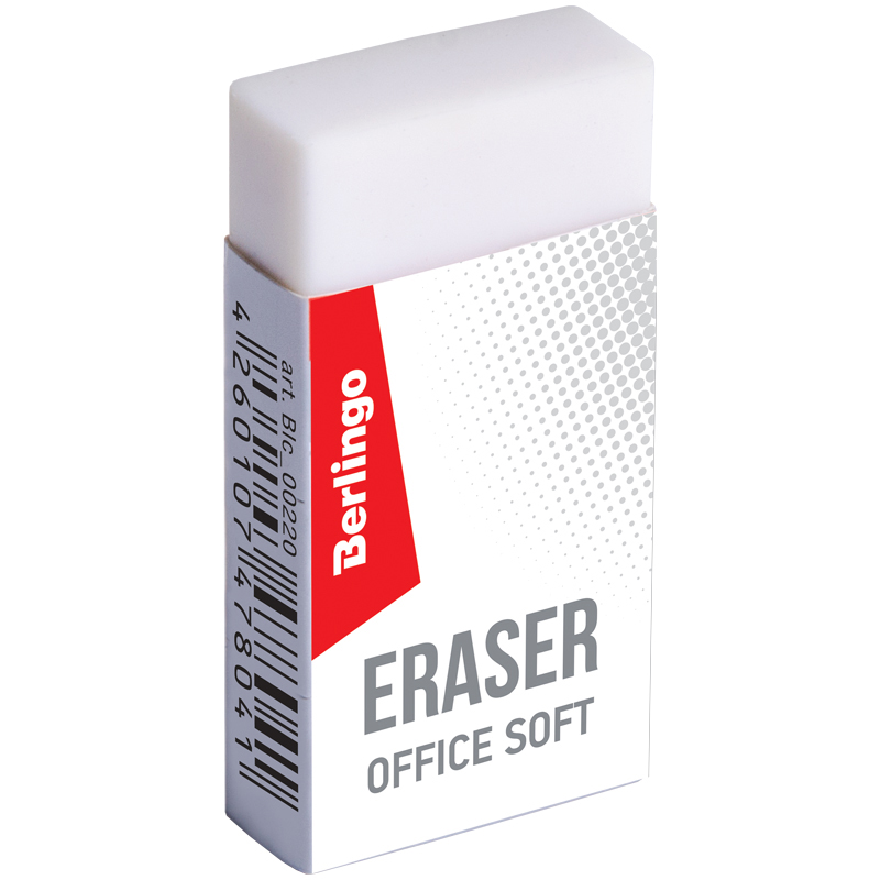 Ластик Berlingo "Office soft", прямоугольный, термопластичная резина, 50*25*10мм