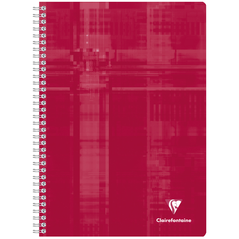 Тетрадь 90л., А4, клетка на гребне Clairefontaine, глянцевая ламинация, красная, 90г/м2