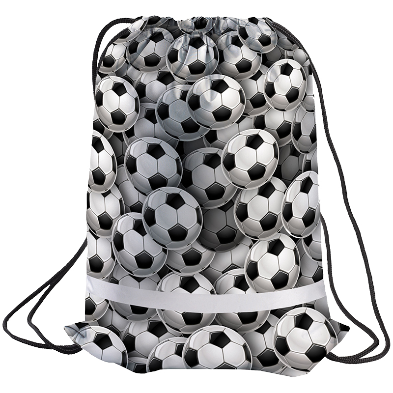 Мешок для обуви 1 отделение Berlingo "Football", 370*470мм, с сеточкой, светоотражающая полоса