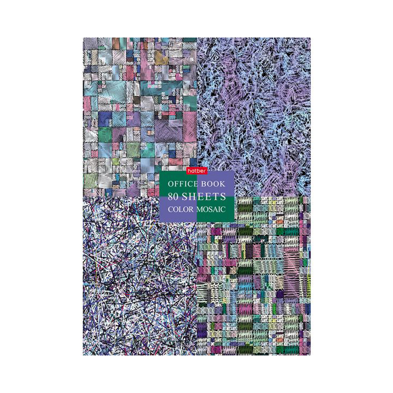 Бизнес-блокнот А4 80л. Hatber "Color mosaic", 5-ти цветный блок, матовая ламинация