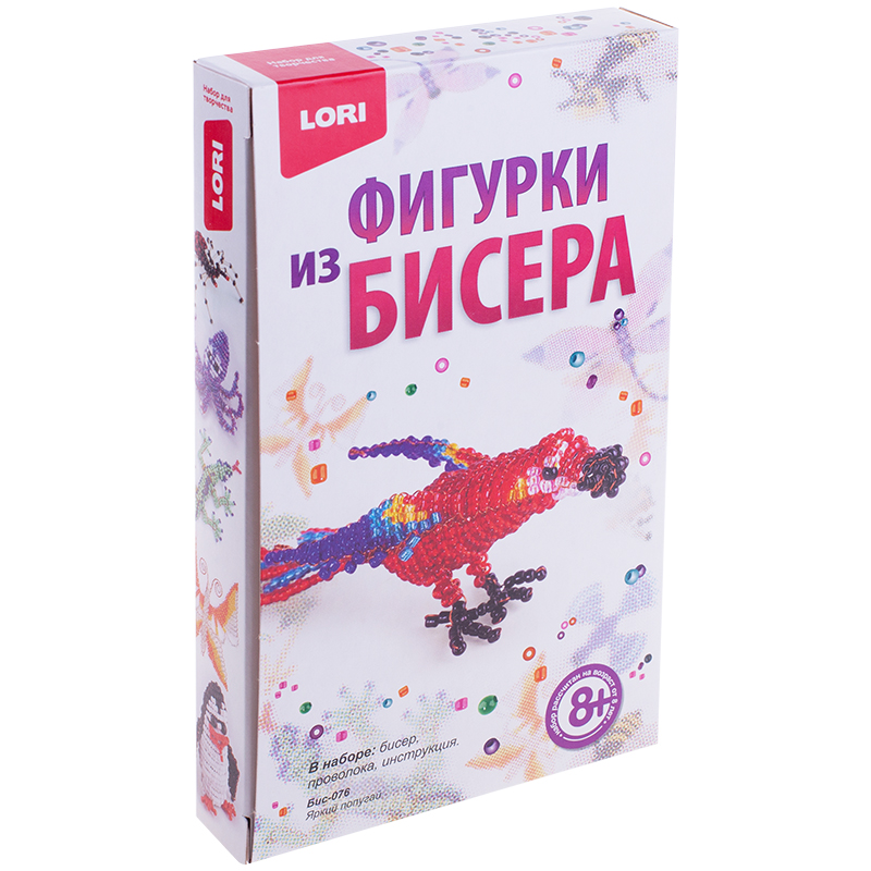 Фигурки из бисера Lori "Яркий попугай"
