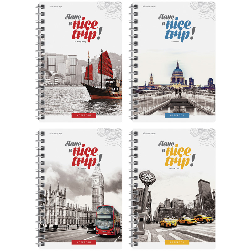 Записная книжка А6 140л. на гребне "Путешествия. Nice trip"