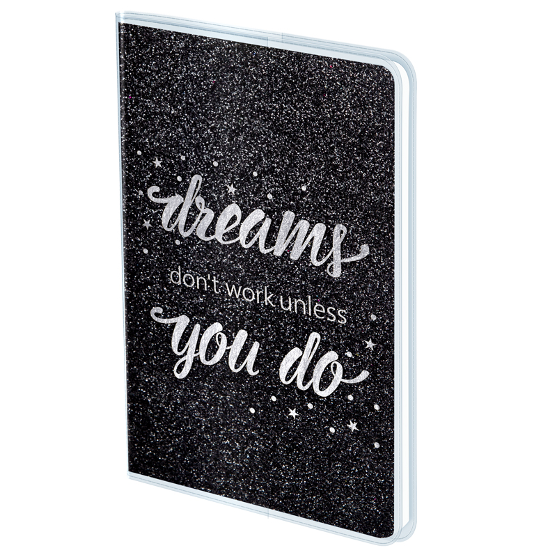 Записная книжка B6, 80л., ПВХ+глиттер, Greenwich Line "Silver dreams", тиснение фольгой