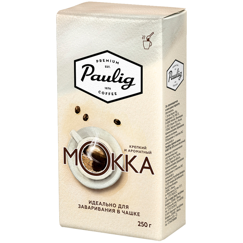 Кофе молотый Paulig "Mokka in Cup", для чашки, вакуумный пакет, 250г