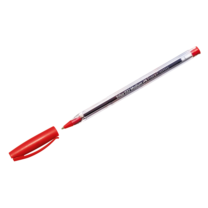 Ручка шариковая Faber-Castell "Trilux 032" красная, 0,7мм