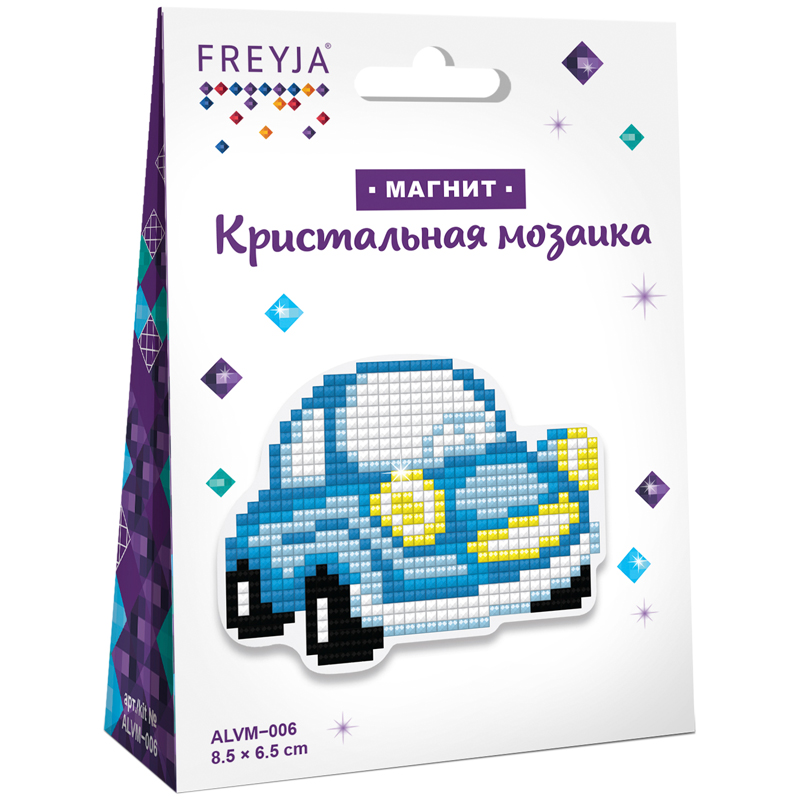 Аппликация-магнит из алмазной мозаики Фрея "Машинка", 8,5*6,5см