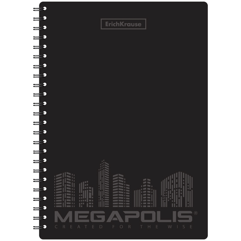 Тетрадь 80л., А5, клетка на гребне Erich Krause "Megapolis", пластиковая обложка