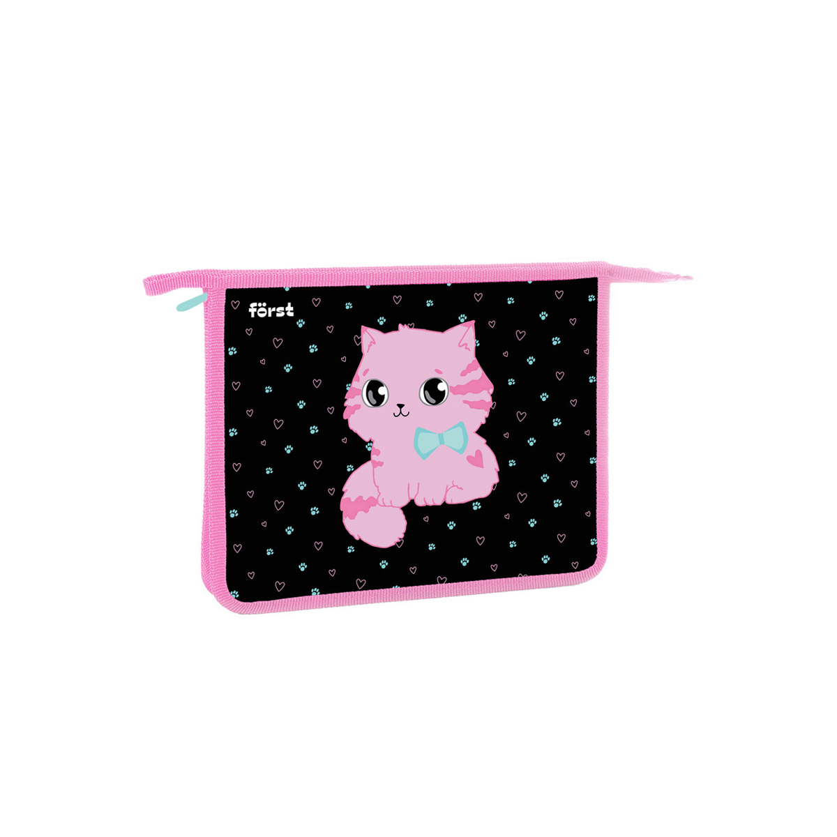 Папка для тетрадей 1 отделение, А5, Först "Kitty-sweety", 240*205*40мм, пластик, на молнии