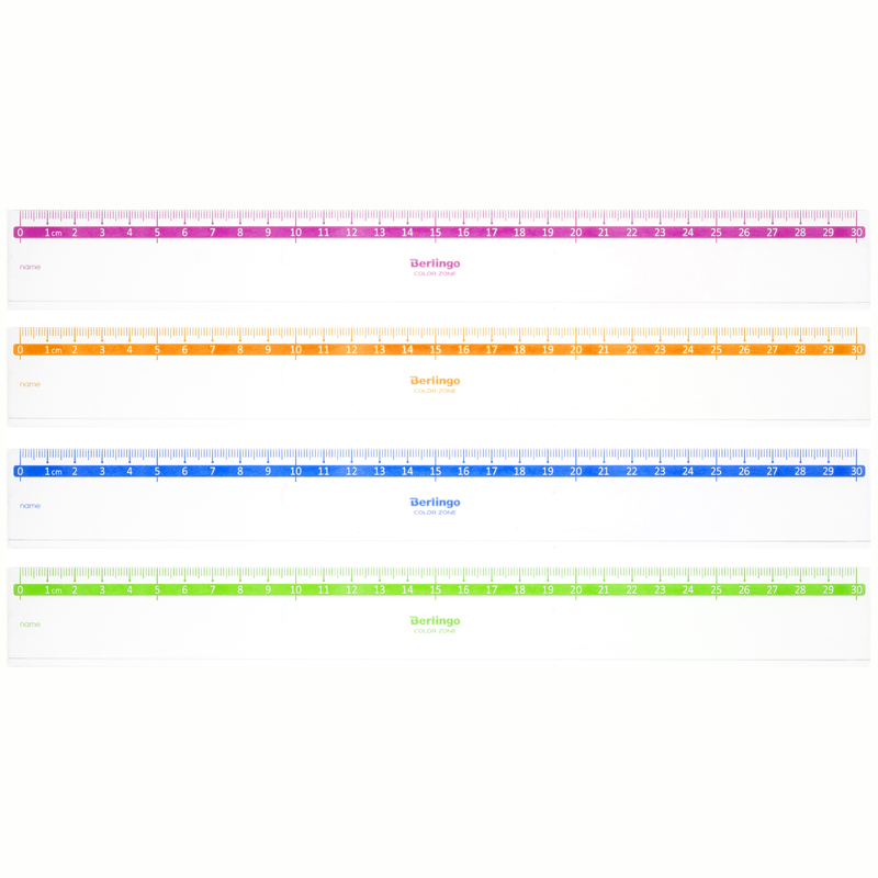 Линейка 30см Berlingo "Color", пластиковая, прозрачная