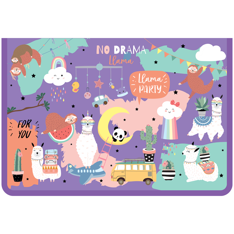 Папка для тетрадей 1 отделение, А4, ArtSpace "Cute party", ламинированный картон, на молнии