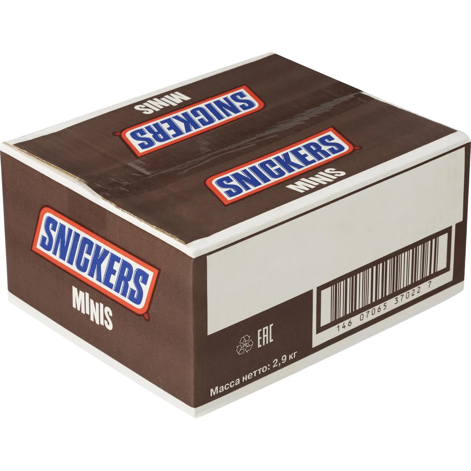 Шоколадный батончик Snickers Minis с карамелью, арахисом и нугой, 2,9кг