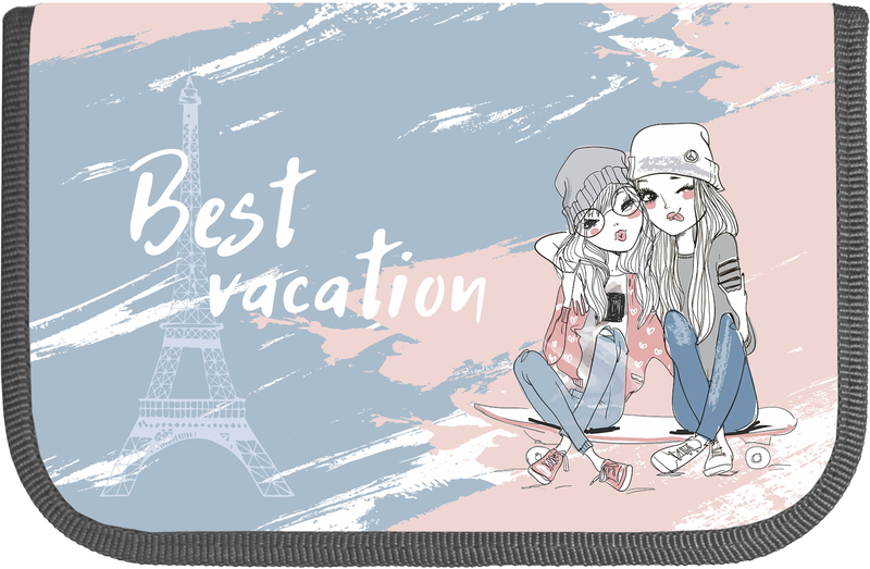 Пенал Lamark SMART POCKET/УМНЫЙ КАРМАН Best Vacation/Лучший Отдых, 1 отделение, на 14 предметов, 130х200х20 мм, откидной карман для смартфона внутри